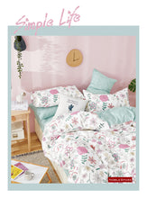 画像をギャラリービューアに読み込む, お洒落な布団カバー4点セット(ダブル) SDN001W (寝具/寝具カバー/ベッドリネン/ベッドカバー/シーツ/掛け布団カバー/布団カバー/ボックスシーツ/ピロケース/枕カバー)